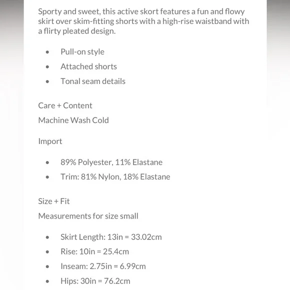 FP Movement Pleats and Thank You Skort NWT - Picture 6 of 6